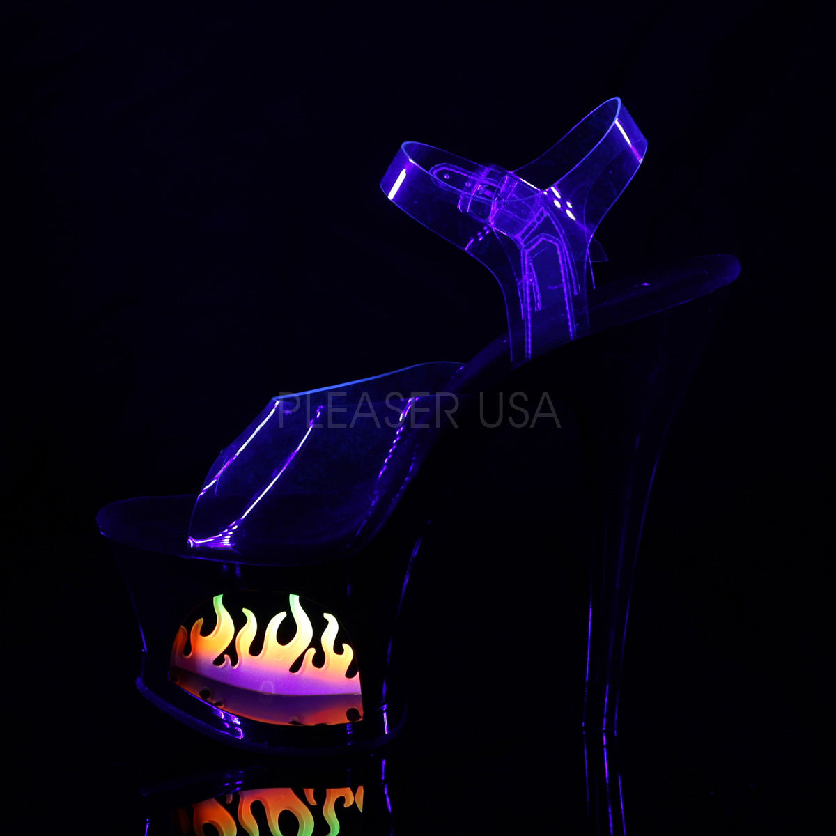 7 Inch Heel MOON-708FLM Clear Black Ombre