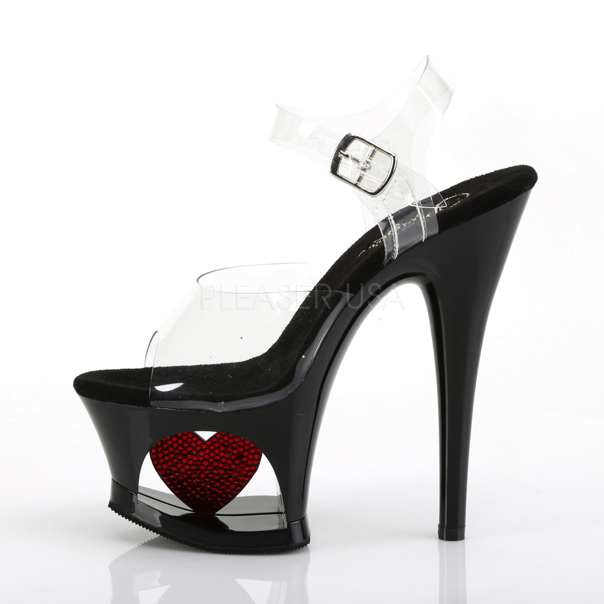 7 Inch Heel MOON-708HRS Clear Black Red