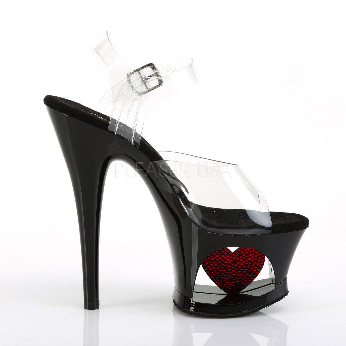 7 Inch Heel MOON-708HRS Clear Black Red