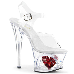 7" Heel MOON-708HRS Clear Red