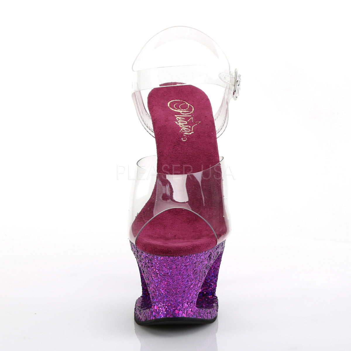 7 Inch Heel MOON-708LG Clear Pink Purple