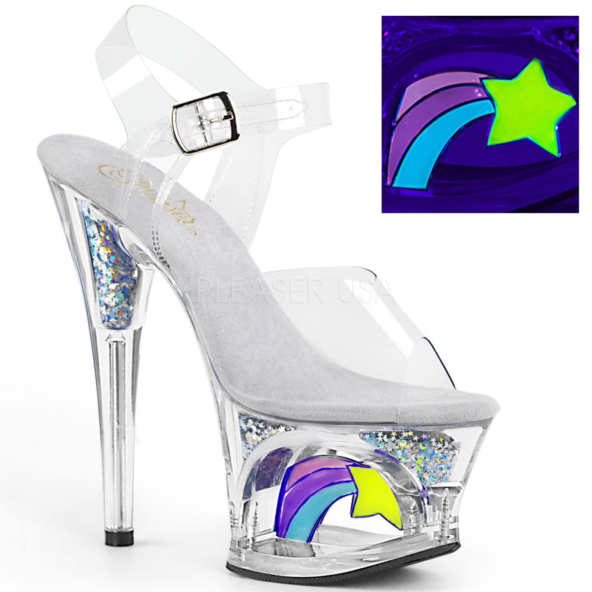 7" Heel MOON-708RSS Clear