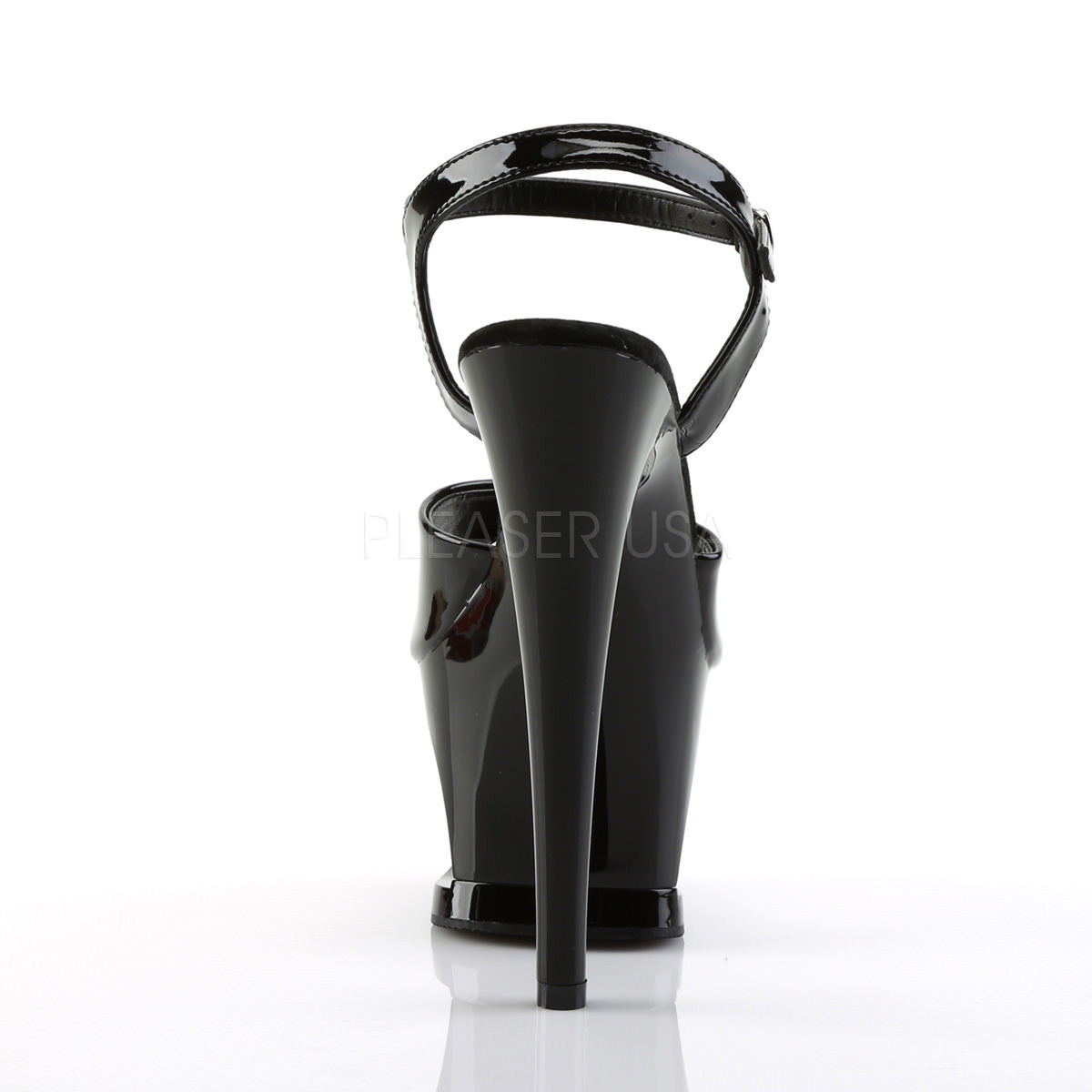 PLEASER MOON-709 Black Ankle Strap Sandals