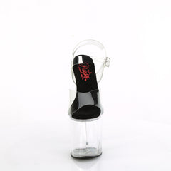 8 Inch Heel NAUGHTY-808 Clear Black Clear