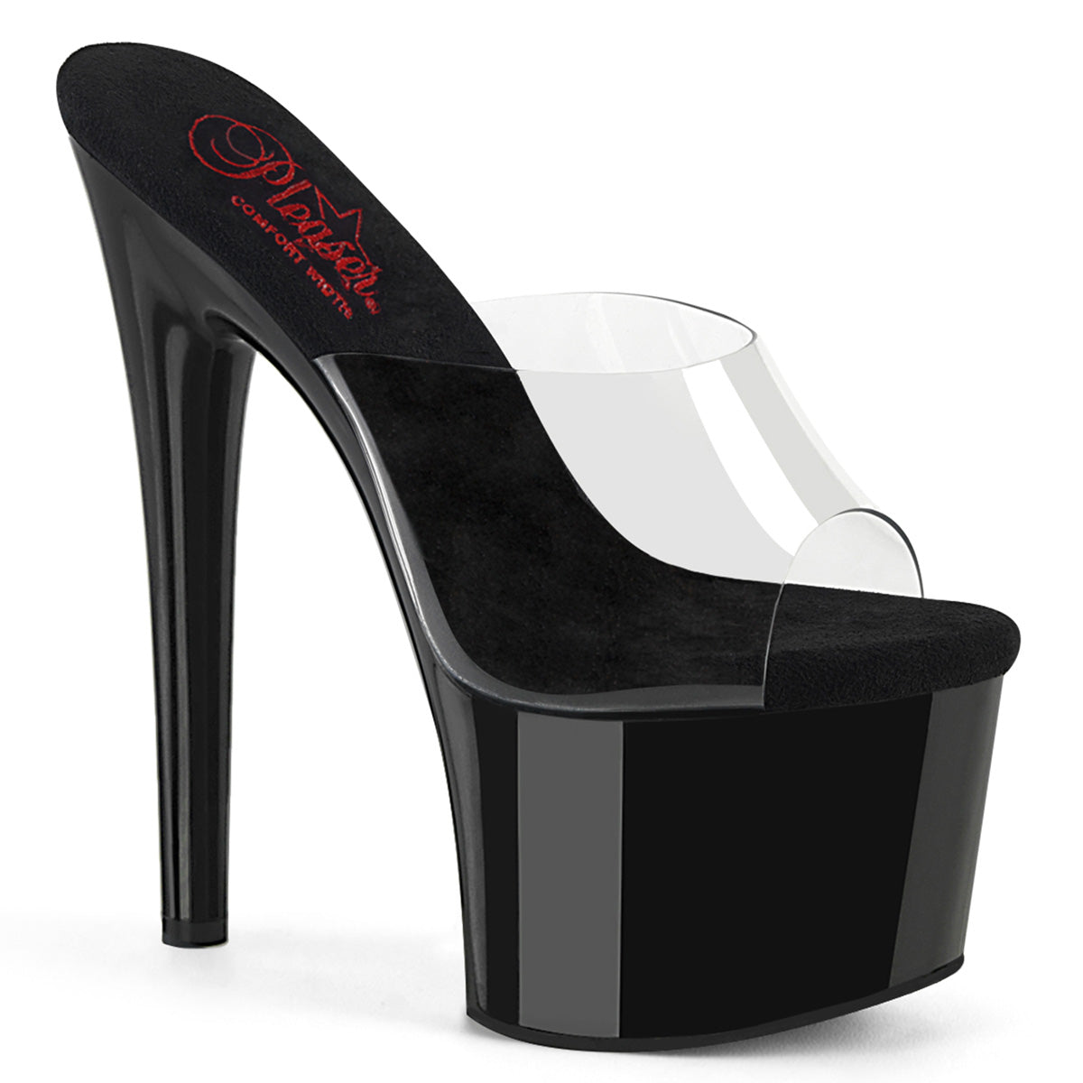7 Inch Heel PASSION-701 Clear Black