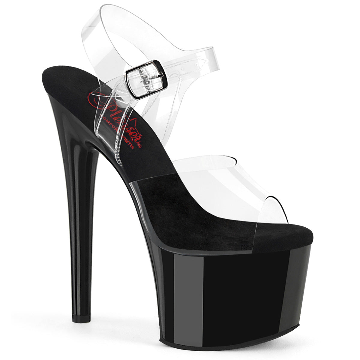 7 Inch Heel PASSION-708 Clear Black
