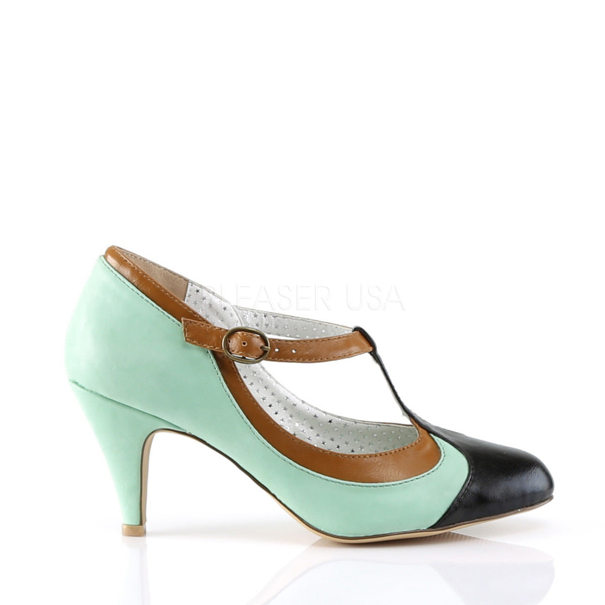 Pin Up Couture PEACH-03 Mint Retro-Inspired Pumps - Shoecup.com - 3