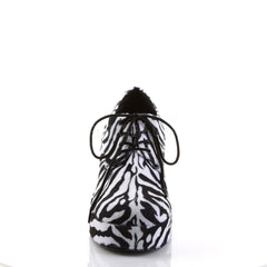 PIMP-02 Zebra Fur Fish Tank Platform Shoes