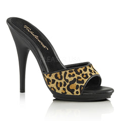 Fabulicious POISE-501FUR Leopard Print Platform Slide