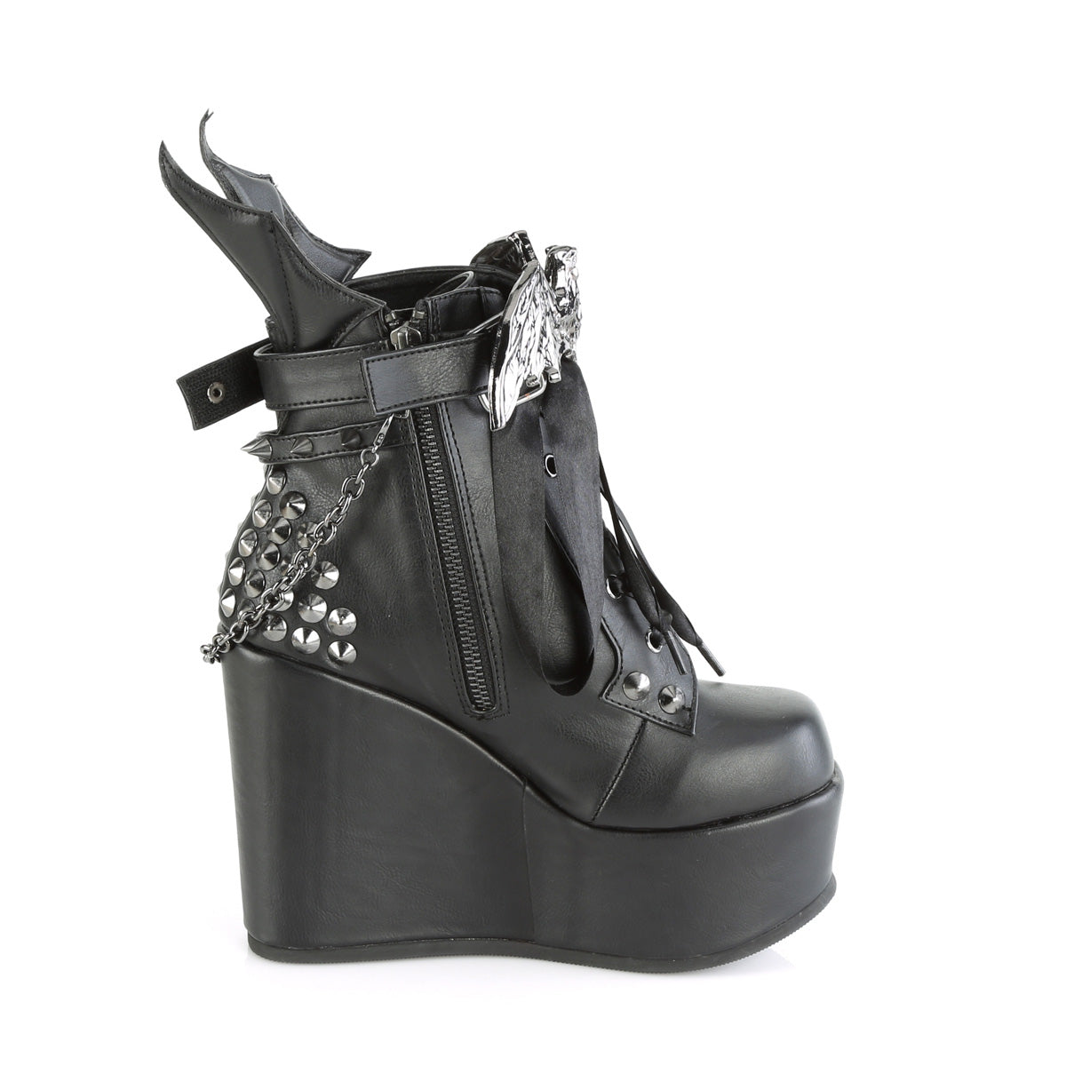 5 Inch Wedge Platform POISON-107 Black Pu