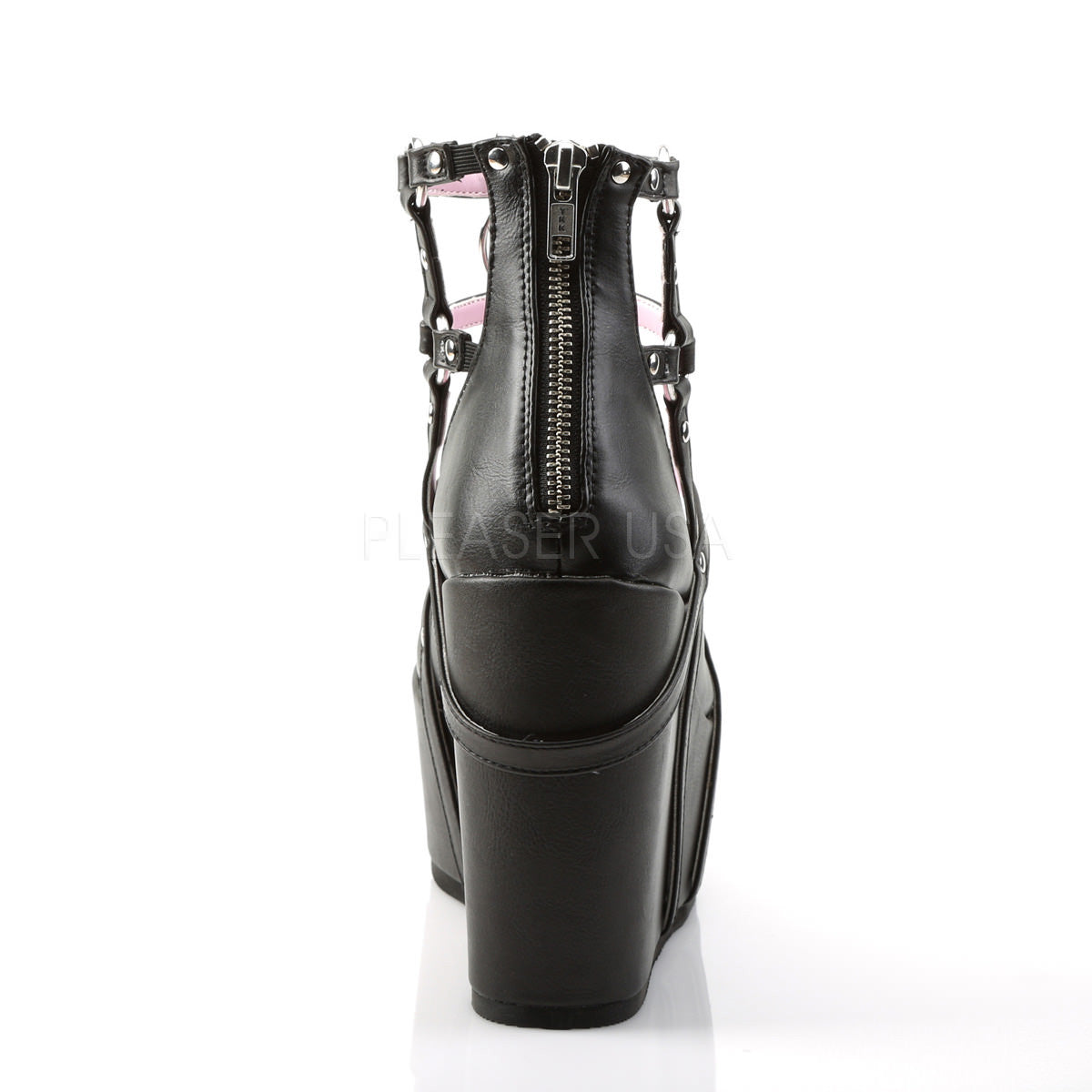 Demonia POISON-25-1 Black Platform Wedges