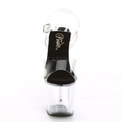 7 Inch Heel RADIANT-708 Clear Black-Clear
