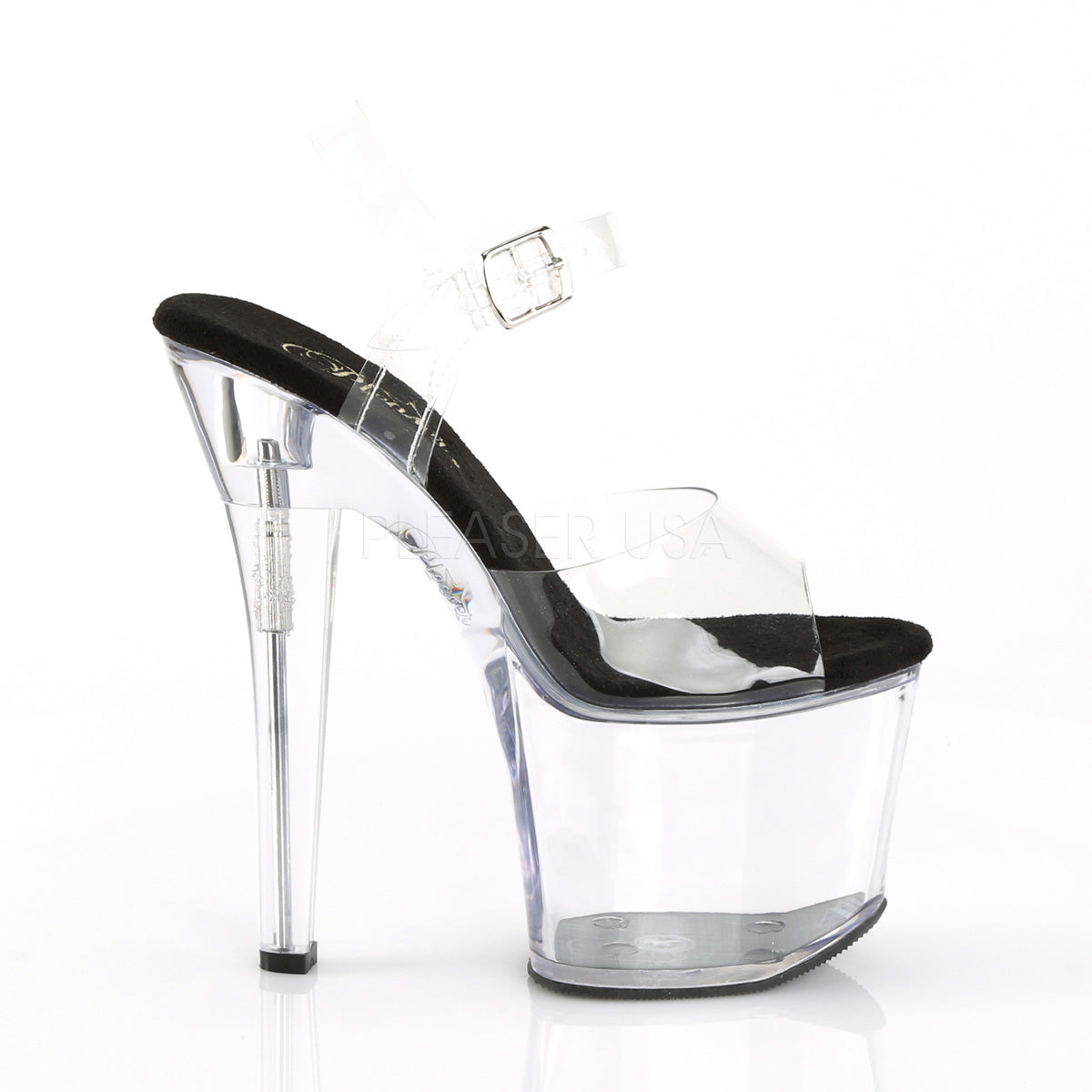 7 Inch Heel RADIANT-708 Clear Black-Clear