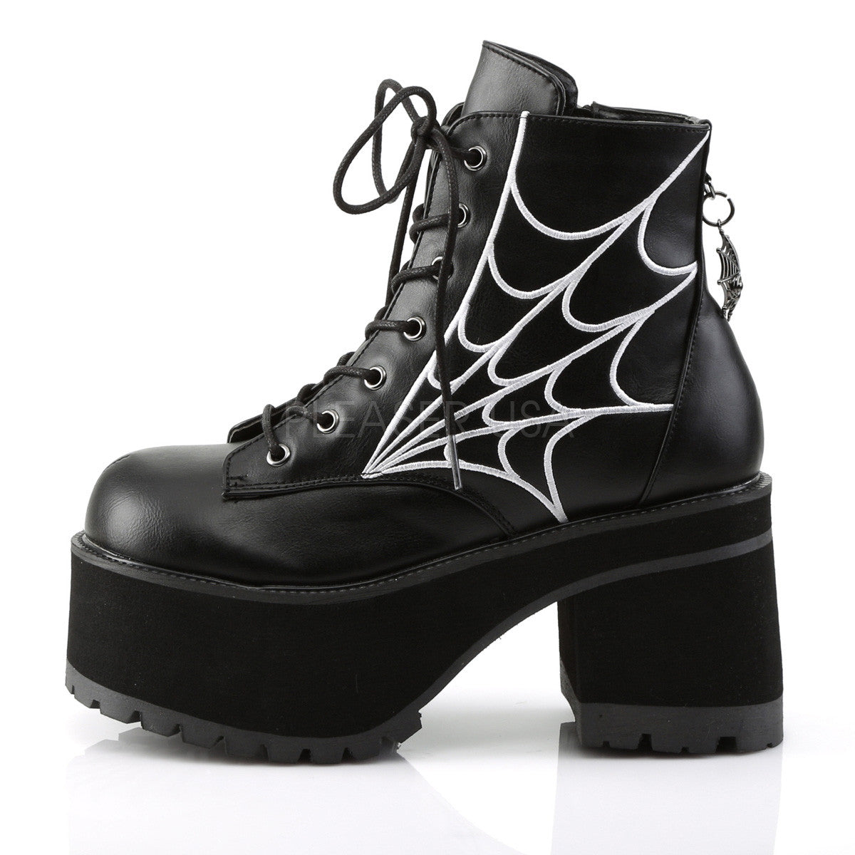 Demonia RANGER-105 Black Spider Web Platform Boots – Shoecup.com
