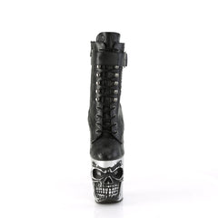 8 Inch Heel RAPTURE-1020STR-02 Black Skull Sculpted Platform