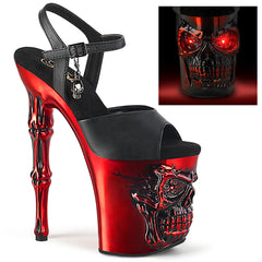 8 Inch Heel RAPTURE-809-LT Black Pu-Red