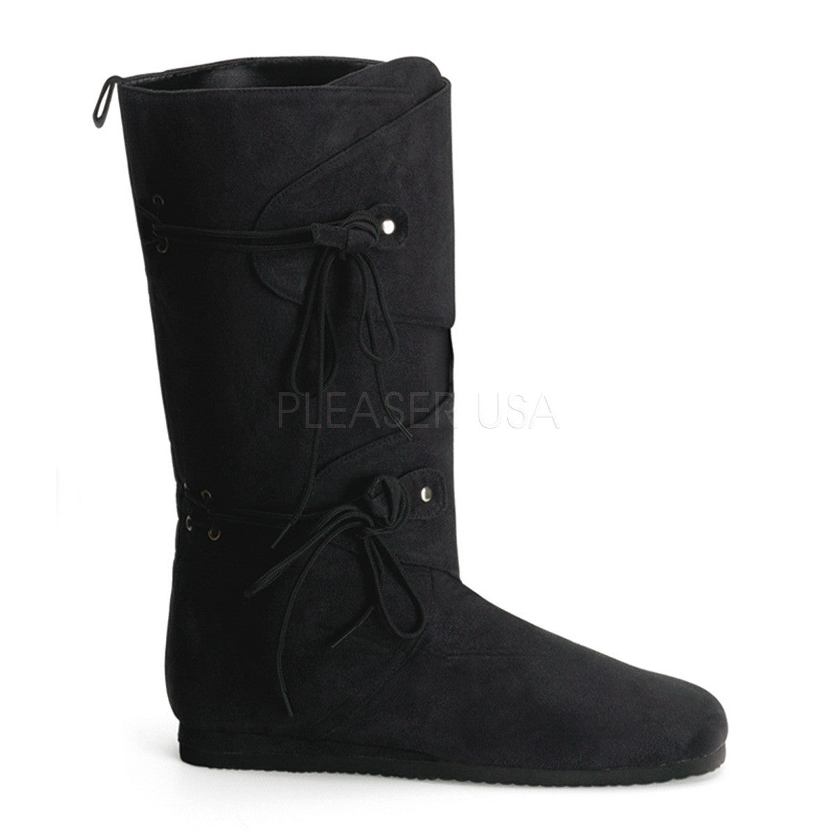 Men's Black Microfiber Renaissance Medieval Pirate Boots - Shoecup.com