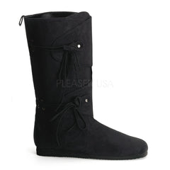 Men's Black Microfiber Renaissance Medieval Pirate Boots - Shoecup.com
