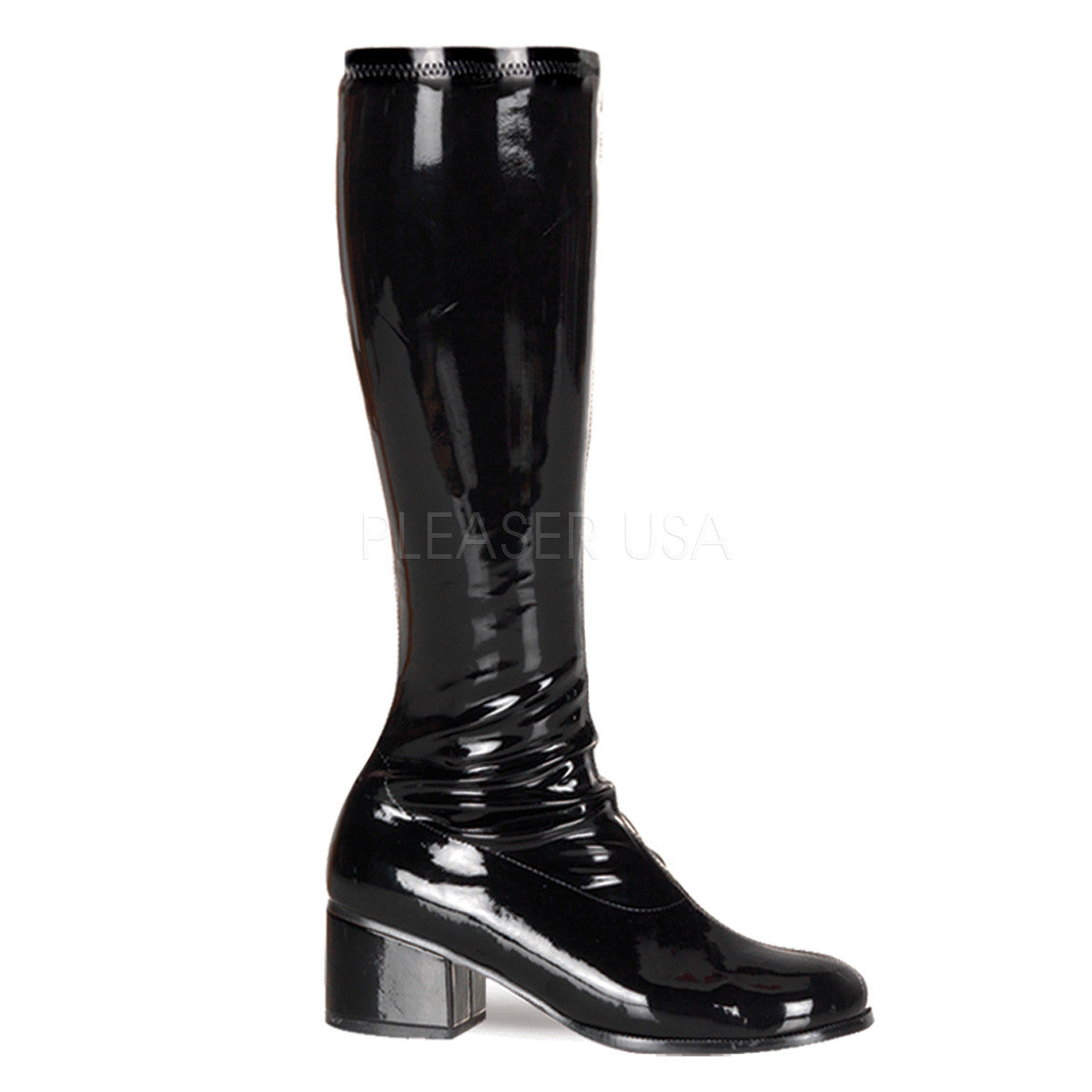 FUNTASMA RETRO-300 Black Stretch Pat Gogo Boots - Shoecup.com
