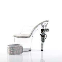 PLEASER REVOLVER-712 Clear Platform Slides