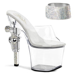 PLEASER REVOLVER-712 Clear Platform Slides