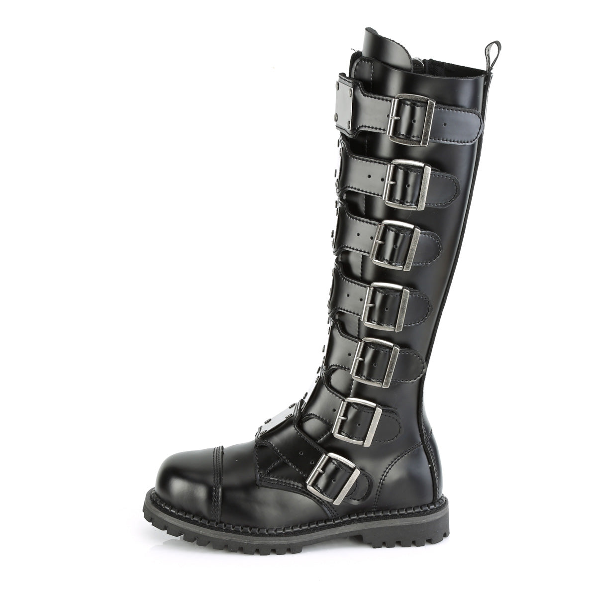 7 Buckles RIOT-21MP Black Leather