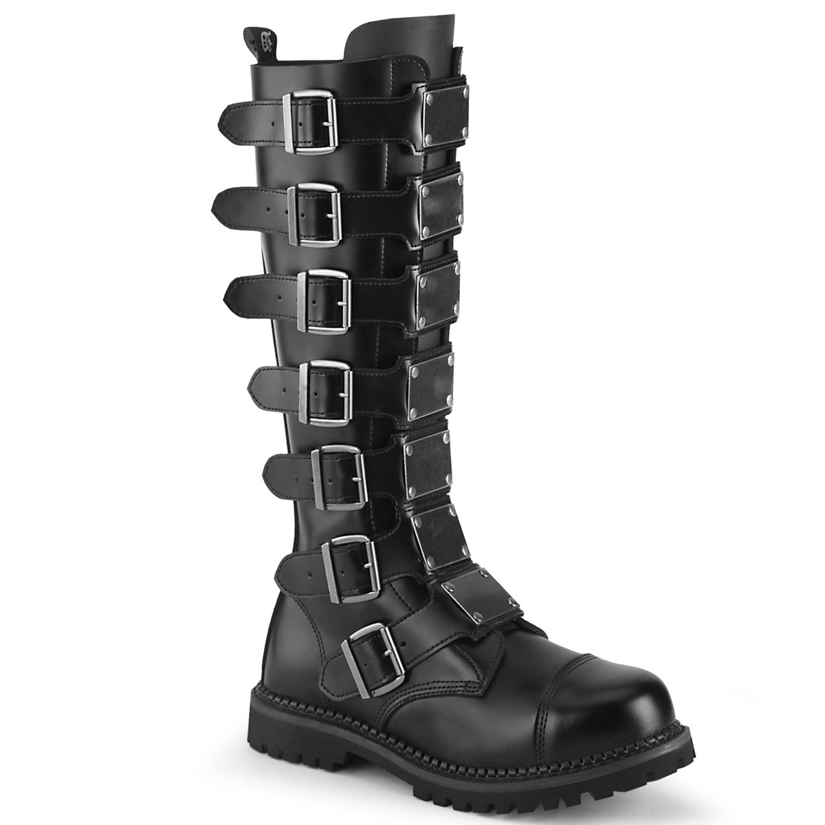7 Buckles RIOT-21MP Black Leather