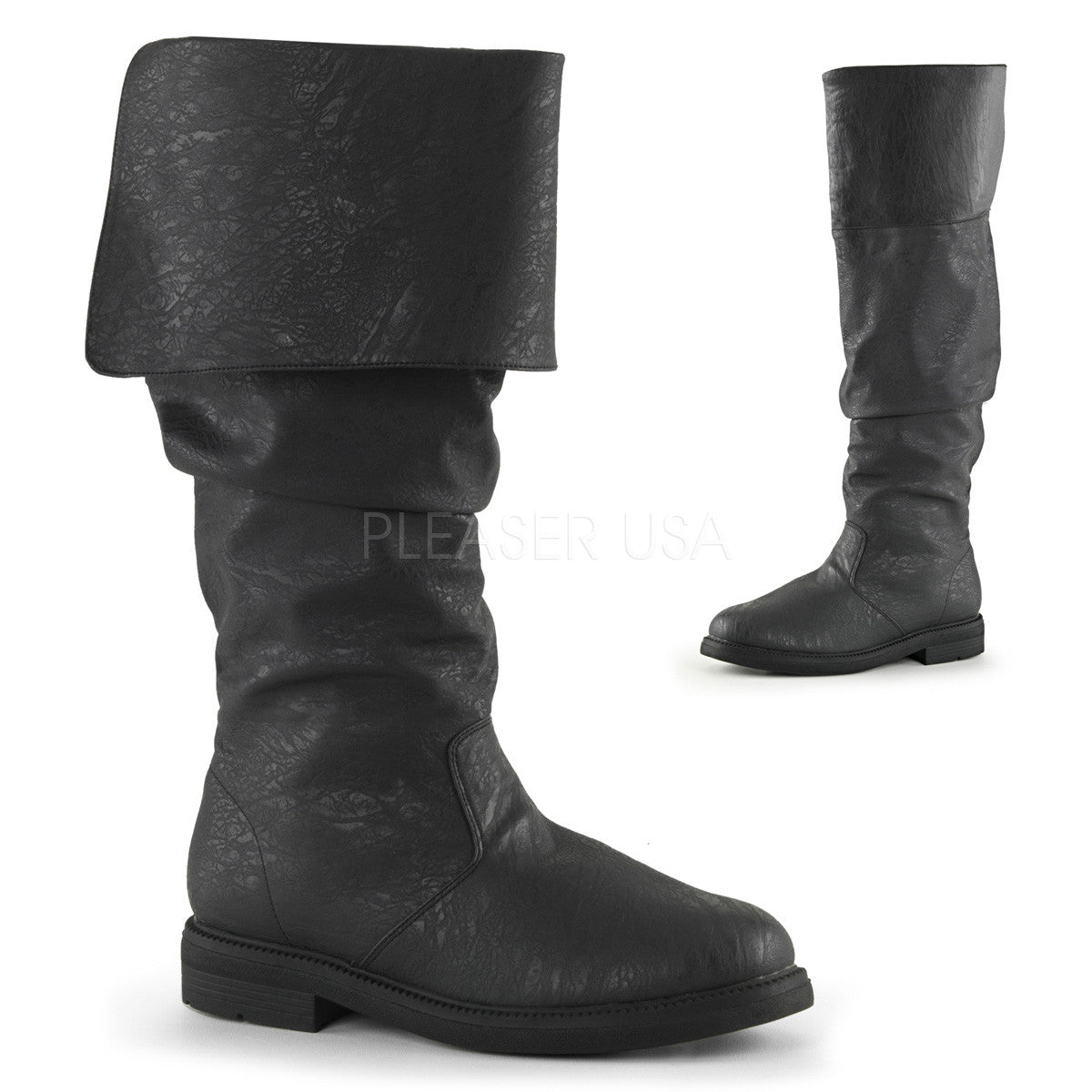 Men's Black Renaissance Medieval Pirate Boots - Shoecup.com