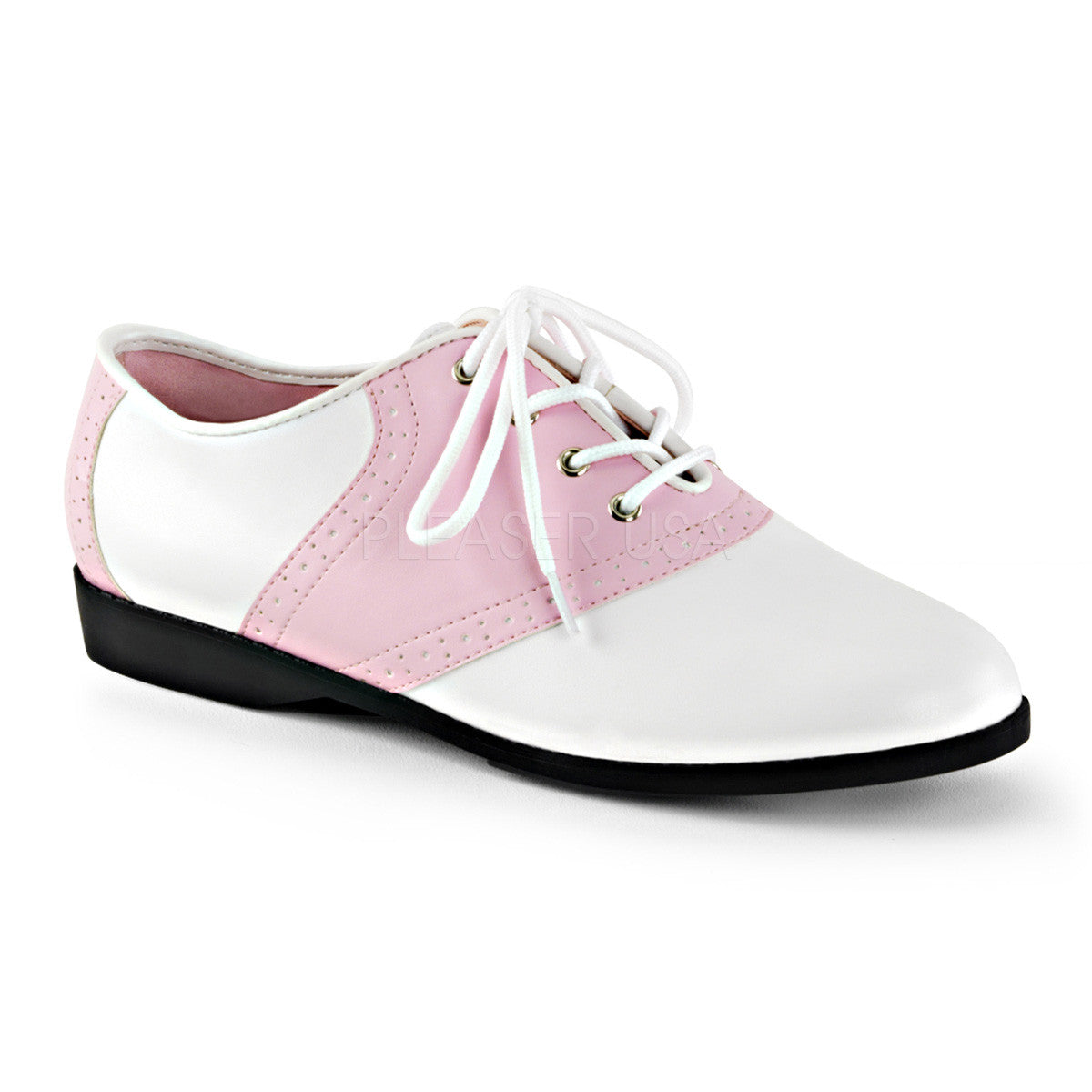 Funtasma SADDLE-50 Baby Pink-White Pu Saddle Shoes - Shoecup.com