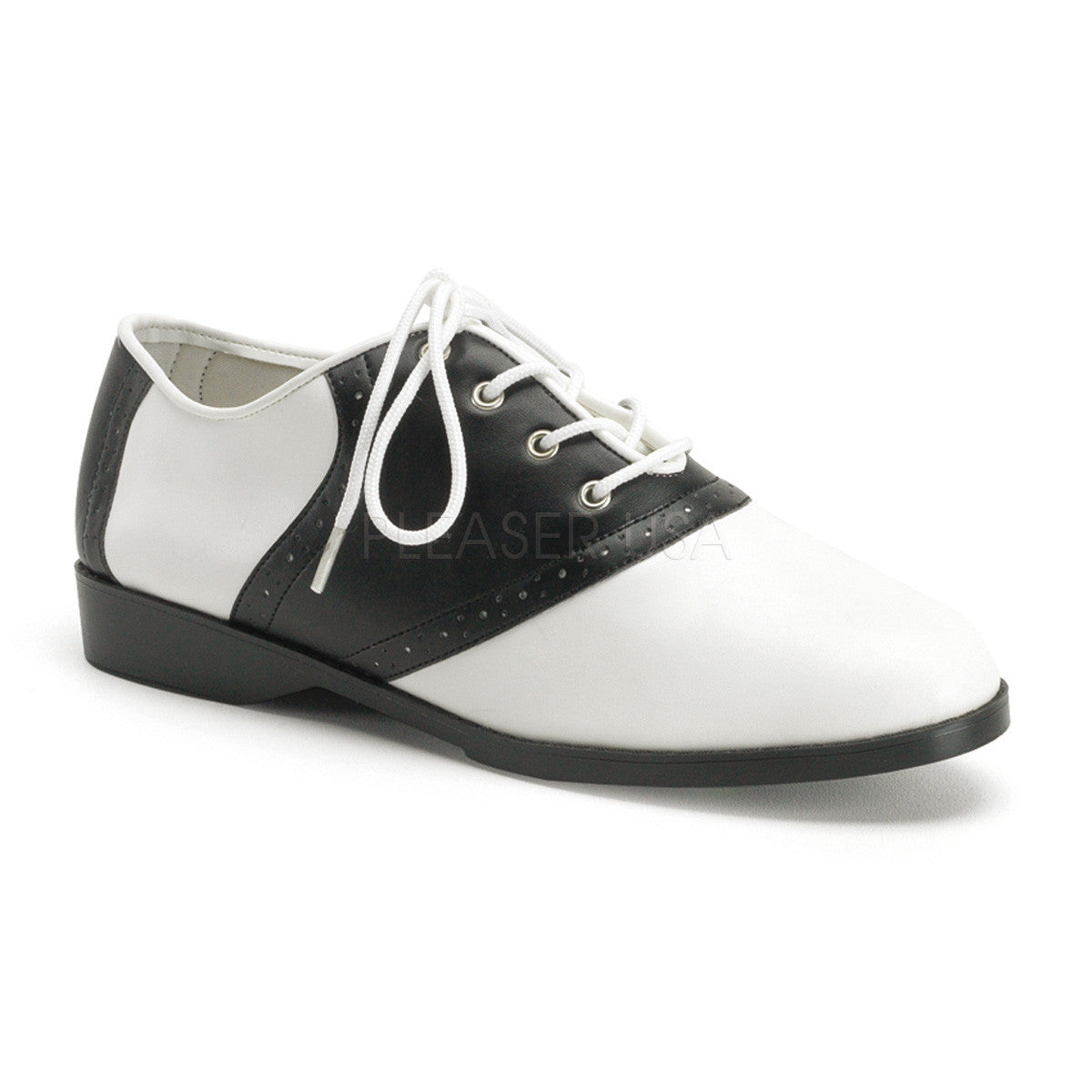 FUNTASMA SADDLE-50 Black-White Pu Retro Shoes - Shoecup.com