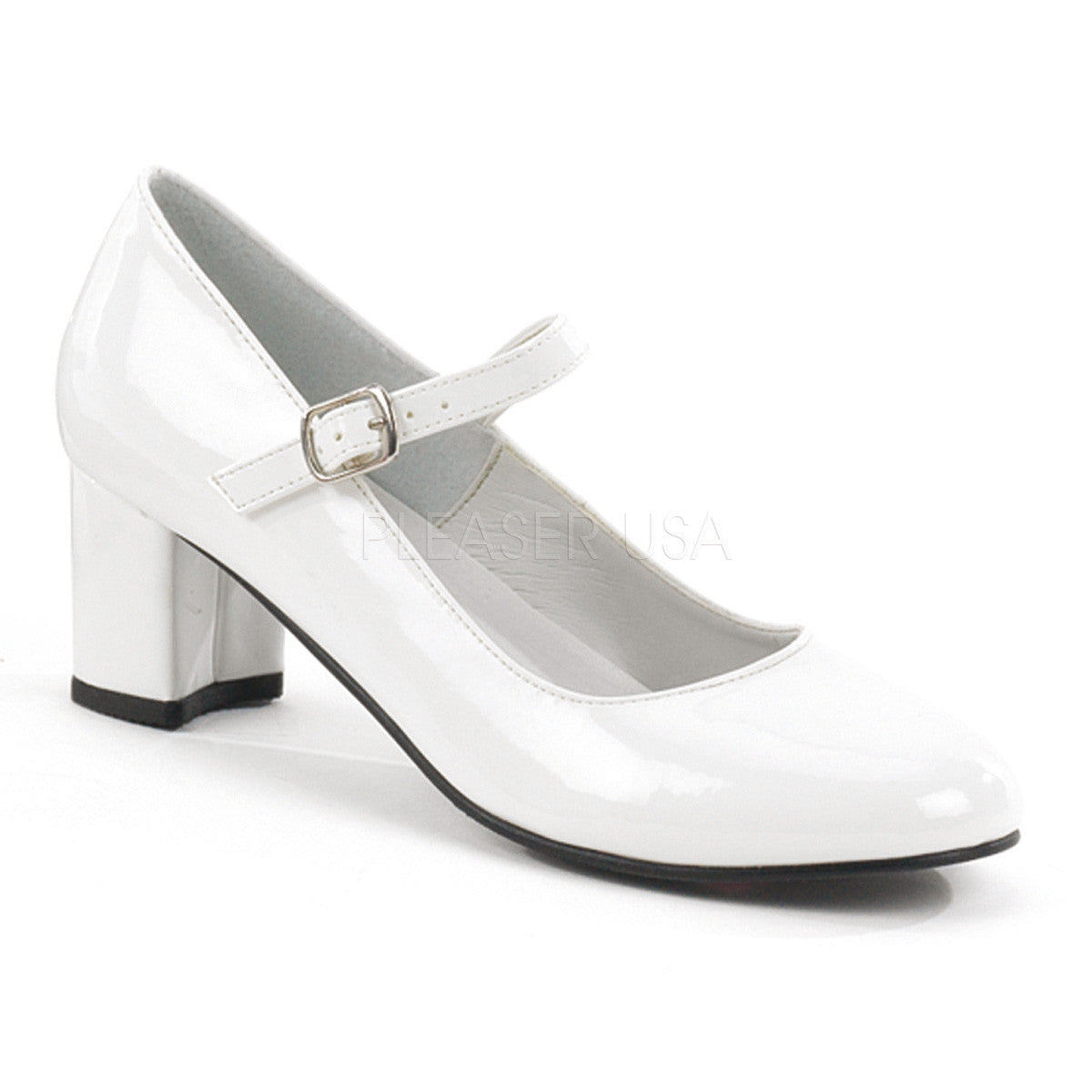 FUNTASMA SCHOOLGIRL-50 White Pat Retro School Girl Shoes - Shoecup.com