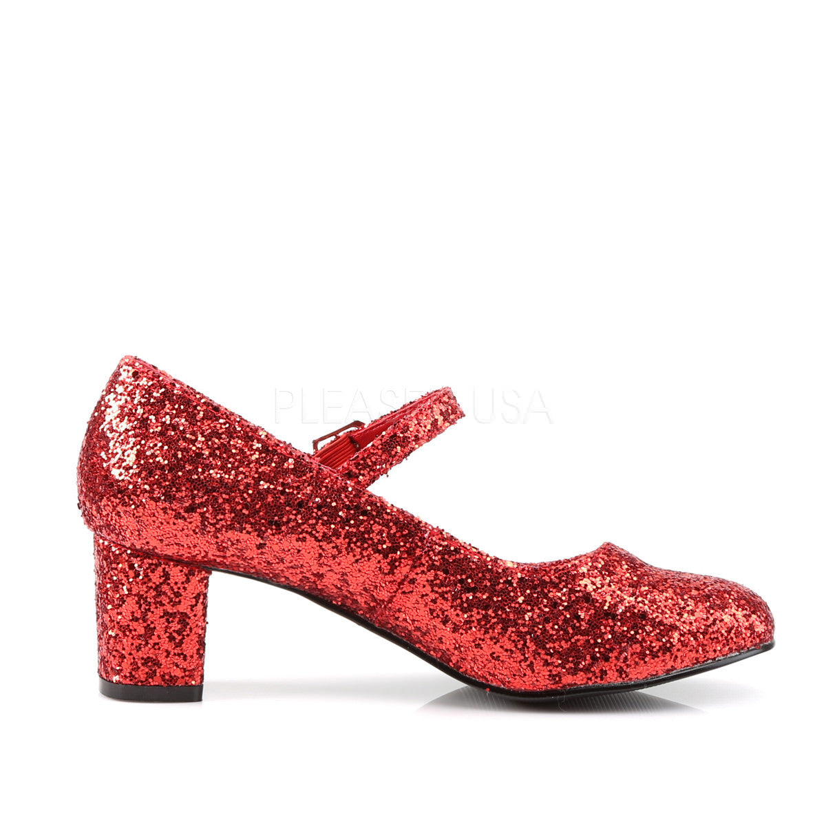 FUNTASMA SCHOOLGIRL-50G Red Glitter Retro School Girl Shoes