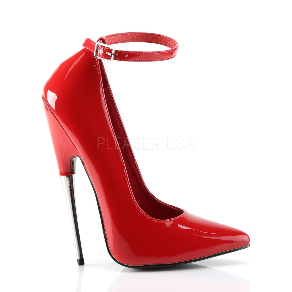 Devious SCREAM-12 Red Patent Pumps