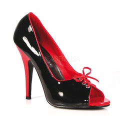 PLEASER SEDUCE-216 Black-Red Pat Pumps - Shoecup.com