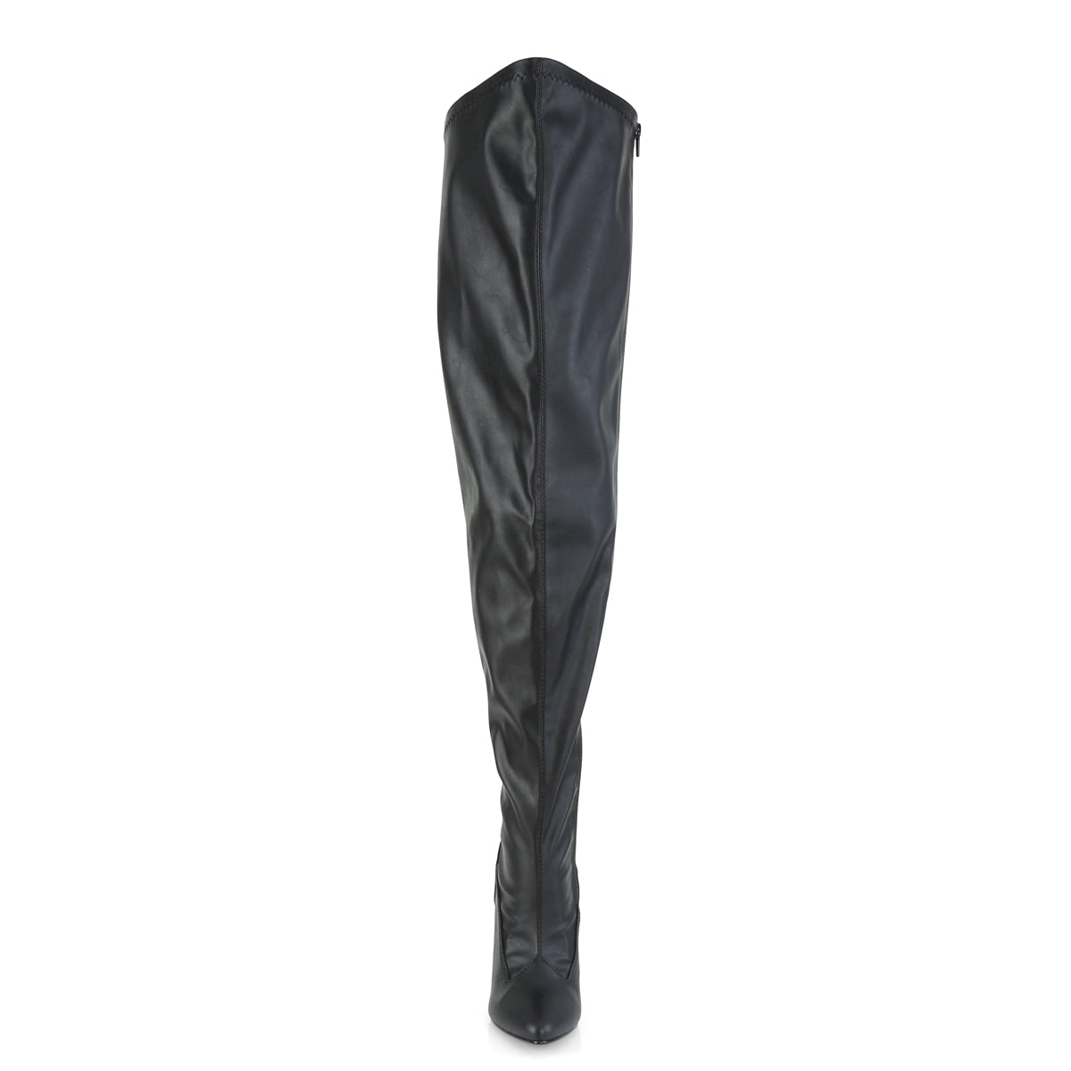 5 Inch Heel Black Pu Plus Size Wide Calf Thigh High Boots | SEDUCE ...