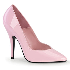 Pleaser SEDUCE-420V Baby Pink Pat 5 Inch (127mm) Heel Classic Pointed Toe Pump With V-Cut Topline