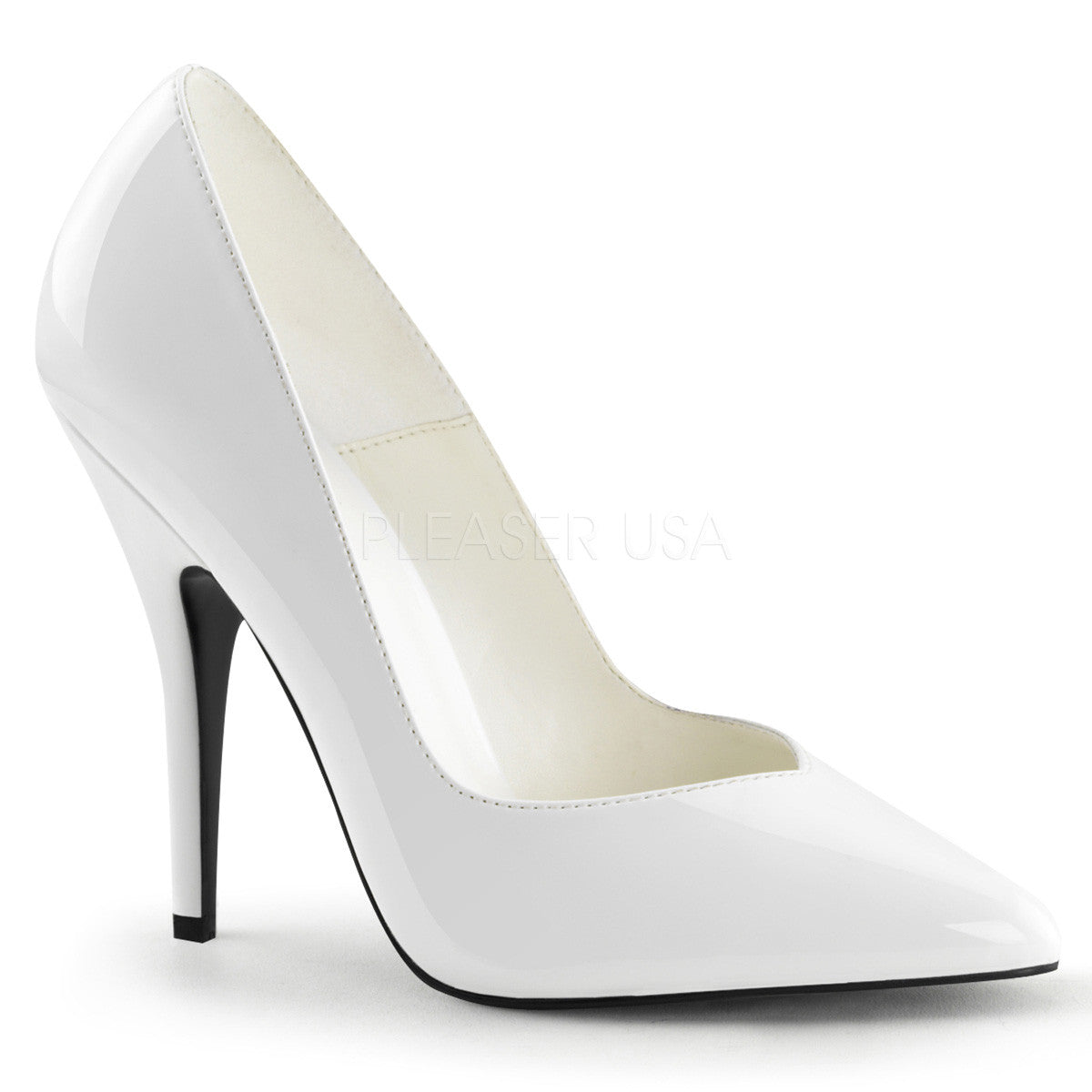 PLEASER SEDUCE-420V White Pat Pumps - Shoecup.com