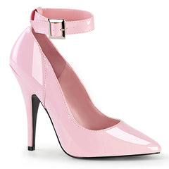 Pleaser SEDUCE-431 Baby Pink Pat 5 Inch (127mm) Heel Ankle Strap Pump