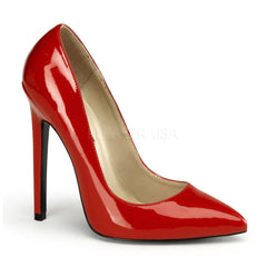 PLEASER SEXY-20 Red Pat Stiletto Pumps - Shoecup.com