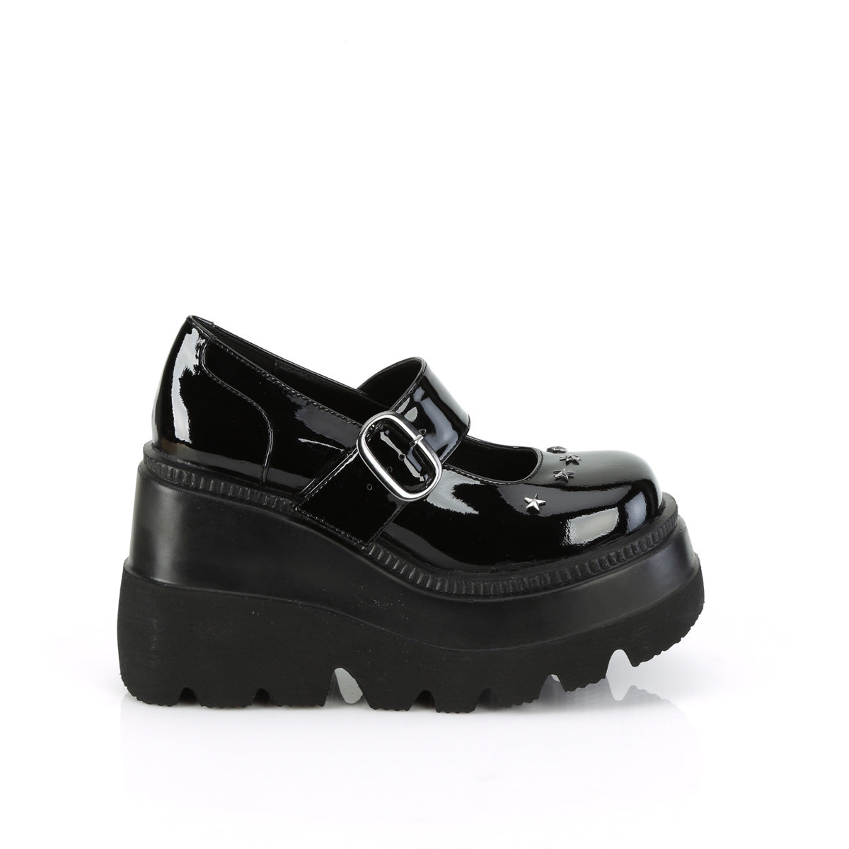 4 Inch Wedge Platform SHAKER-23 Black Patent
