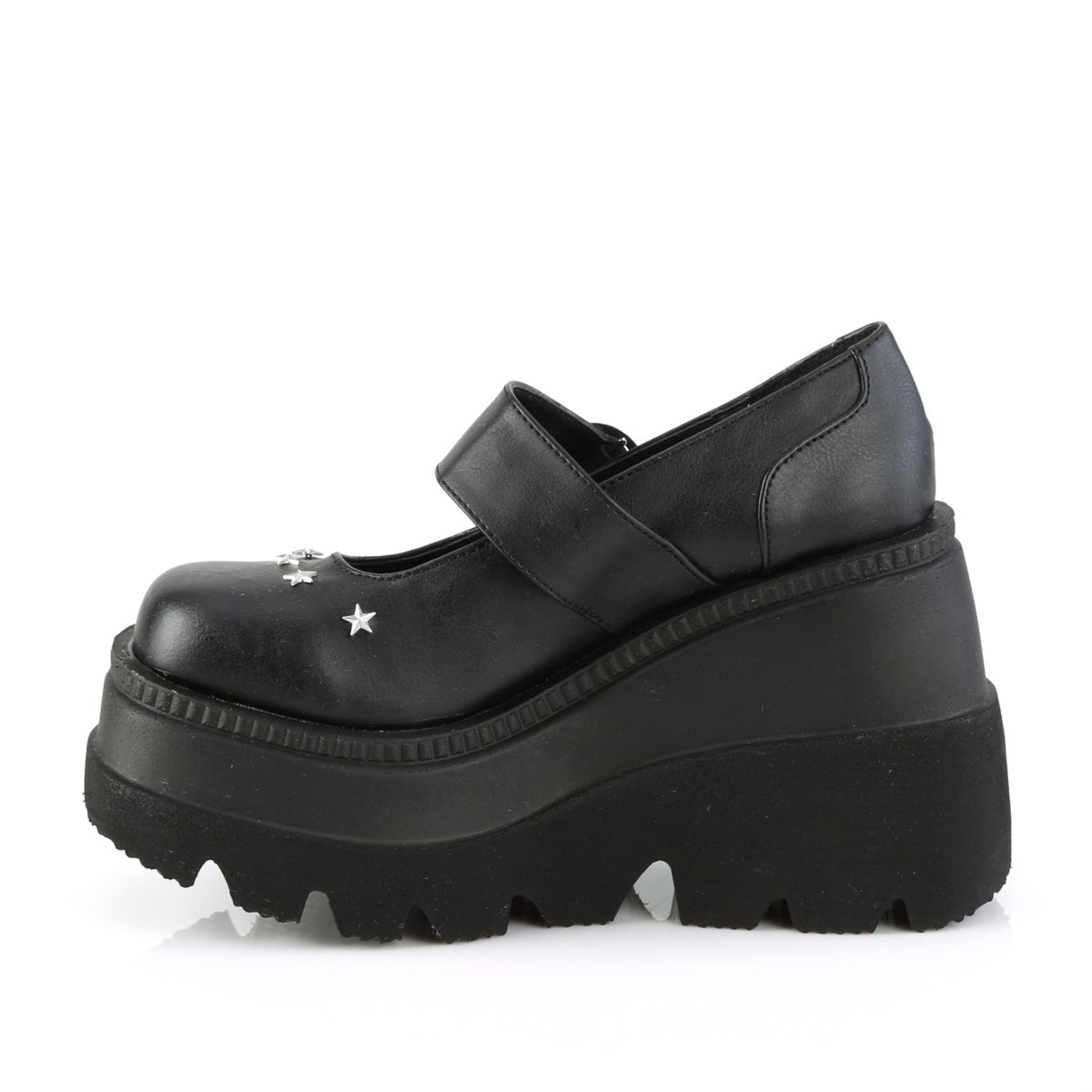4 Inch Wedge Platform SHAKER-23 Black Pu