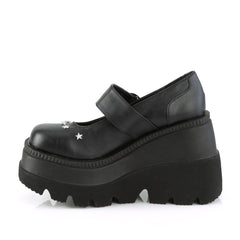 4 Inch Wedge Platform SHAKER-23 Black Pu