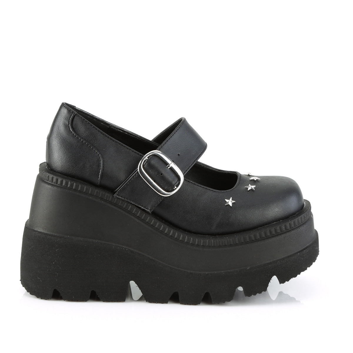 4 Inch Wedge Platform SHAKER-23 Black Pu