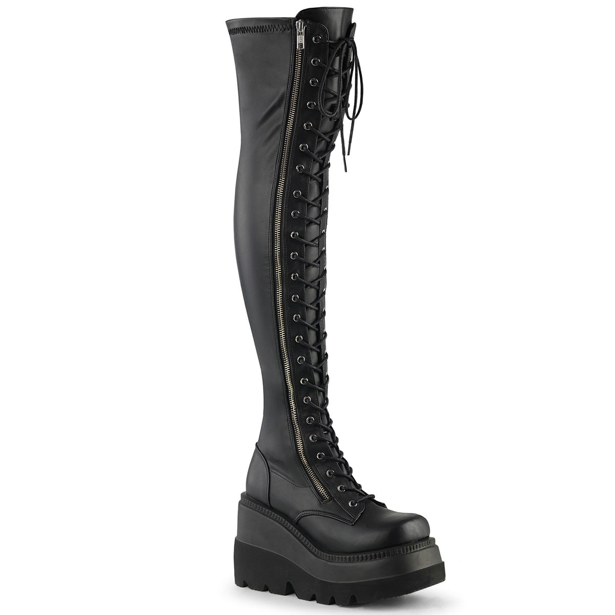 demonia-shaker-374-black-stretch-vegan-leather