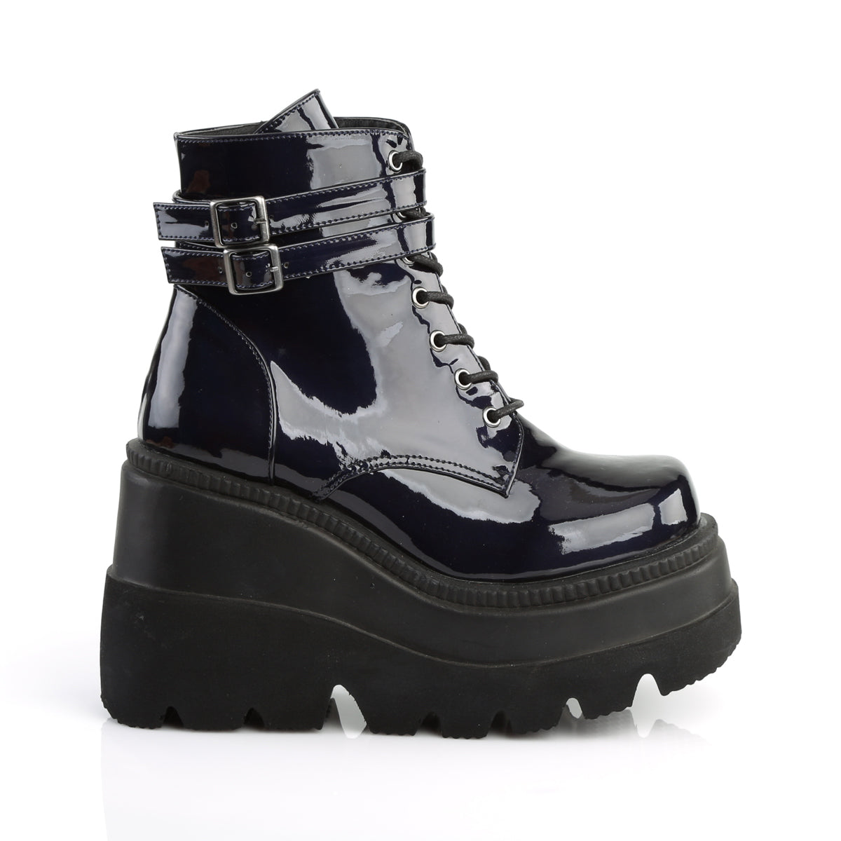 4 Inch Wedge Platform SHAKER-52 Black  Hologram