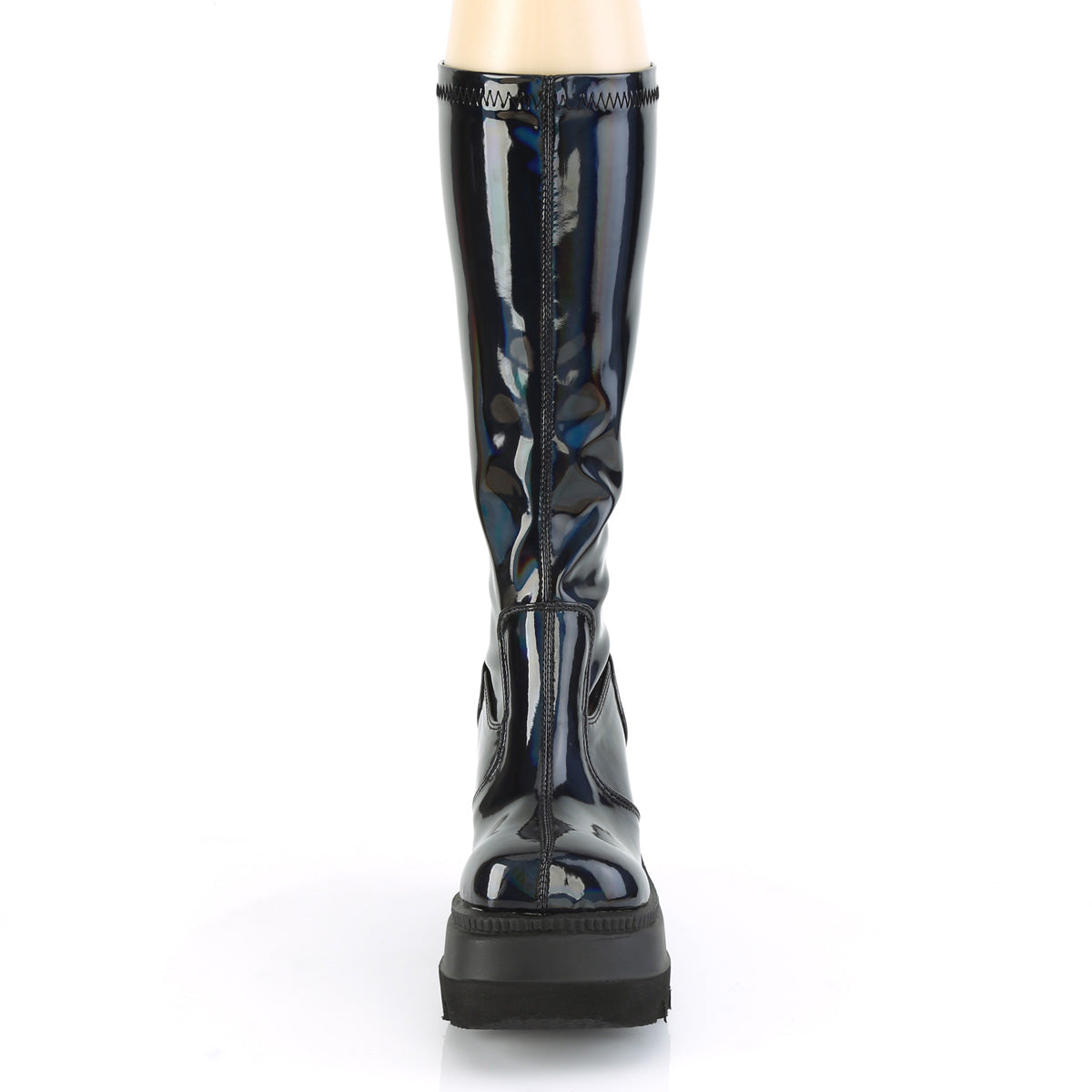 4 Inch Wedge SHAKER-65 Black Patent Holo