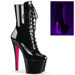 7" Heel SKY-1020TT Black Neon Hot Pink