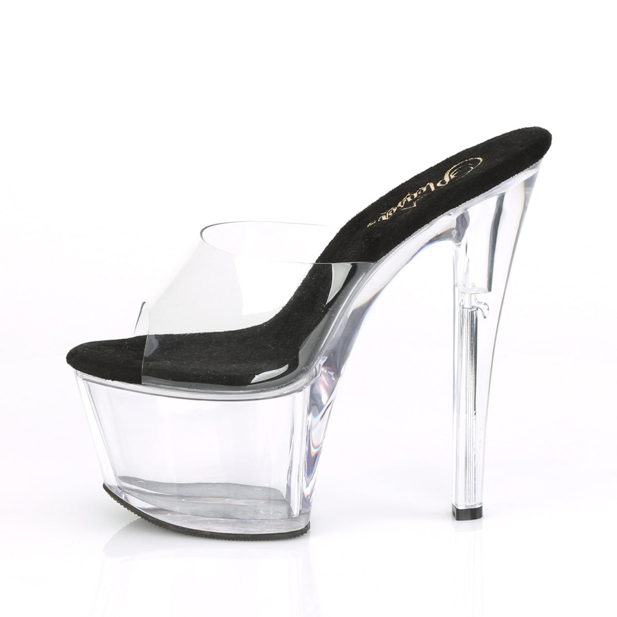 7 Inch Heel SKY-301 Clear Black Clear