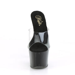 7 Inch Heel SKY-301CRS Clear Black Silver Rhinestone