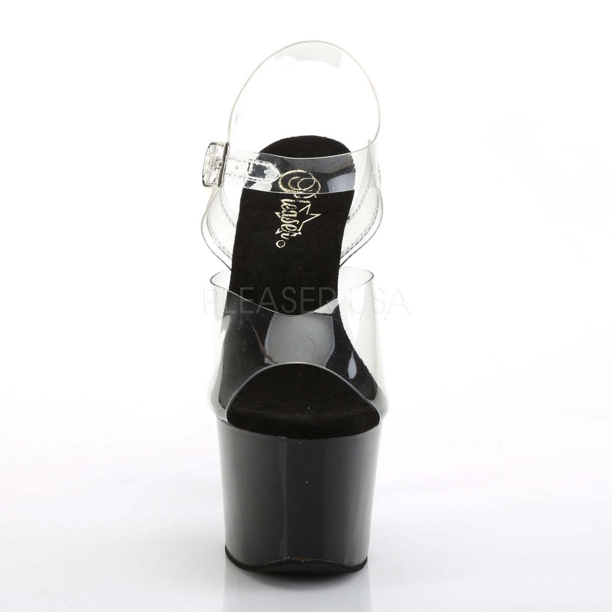 7 Inch Heel SKY-308CRS Black Silver